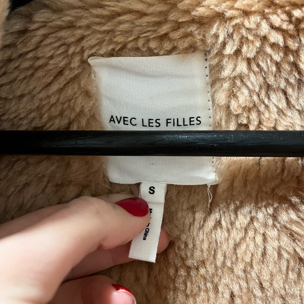 Avec Les Filles Patent Faux Sherpa Oversized Coat - Picture 8 of 12